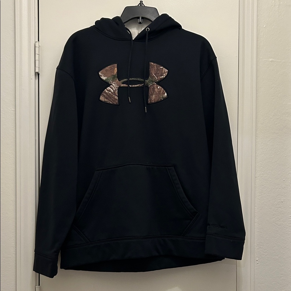 Under Armour Men's Black Hoodie with Camouflage Logo